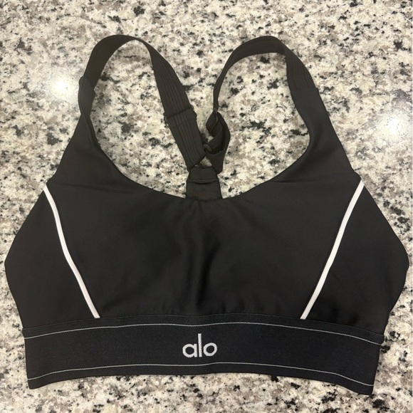 ALO Yoga Black and White Sports Bra - Picture 3 of 5